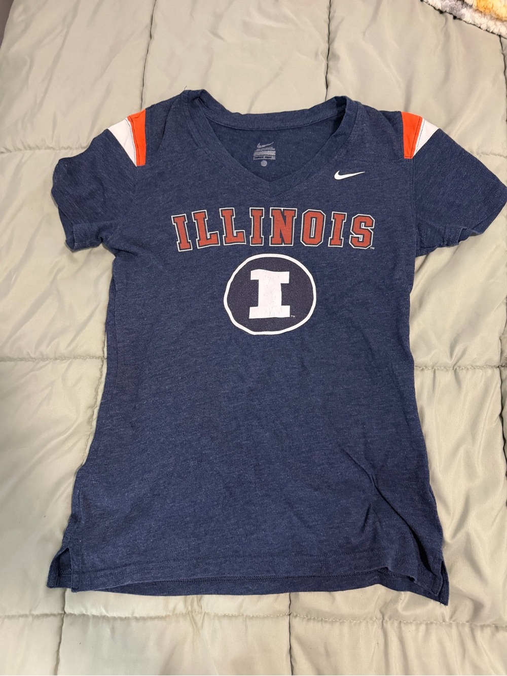 Nike Navy Blue Illinois Graphic Tee with Orange Accents